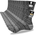 Grey Black Mens Socks, 5 Pairs, Full Cushion Cotton Crew Work Socks